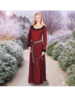 Robe Médiévale Normandie Grenat et Noire