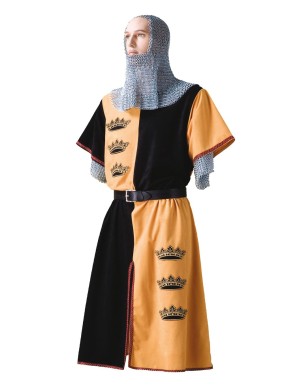 Costume du Roi Arthur Noir et Or – Taille Unique
