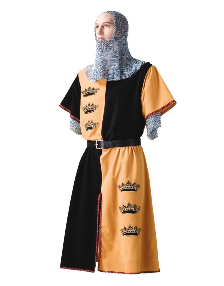 Costume du Roi Arthur Noir et Or – Taille Unique