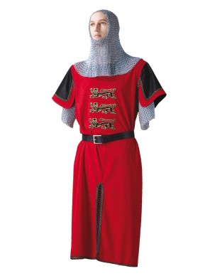 Costume de Richard Cœur de Lion Rouge aux Trois Lions