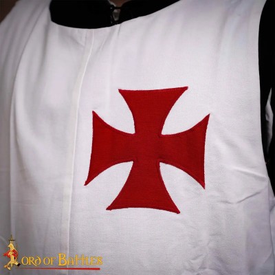 Tunique Templière – Surcot de Chevalier Croisé en Coton