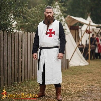 Tunique Templière – Surcot de Chevalier Croisé en Coton