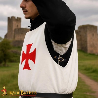 Tunique Templière – Surcot de Chevalier Croisé en Coton
