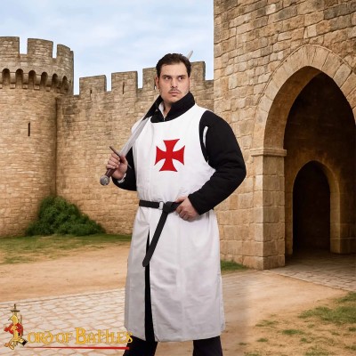 Tunique Templière – Surcot de Chevalier Croisé en Coton
