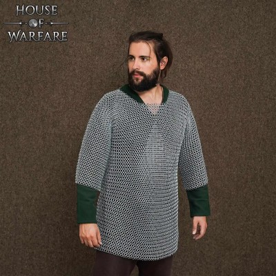 Haubergeon Cotte de Mailles Médiévale – Anneaux Aboutés 10 mm Acier