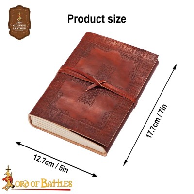 Carnet Celtique en Cuir – Croix et Arbre de Vie en Relief
