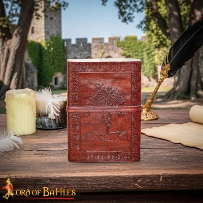 Carnet Celtique en Cuir – Croix et Arbre de Vie en Relief