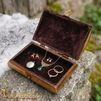 Boîte à Bijoux Viking en Os Véritable et Laiton – Intérieur Velours