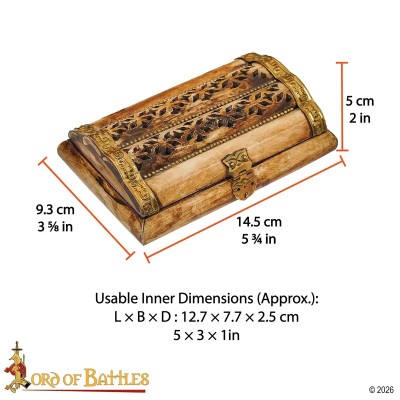 Boîte à Bijoux Viking en Os Véritable et Laiton – Intérieur Velours