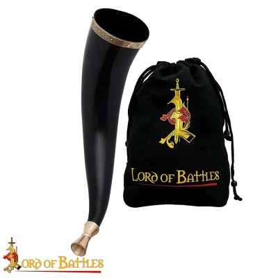 Cor Viking en Véritable Corne de Bœuf et Laiton – Clairon Artisanal