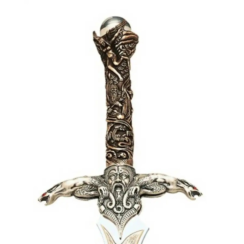 Épée de Merlin Marto – Argent Antique – 120 cm – Fabriquée à Tolède