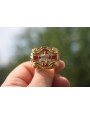 Bague Chevalier Croisé Dorée à Croix Rouge