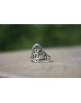 Bague Gothique Médiévale Argentée à Motifs Ajourés