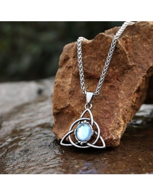 Collier Nœud Celtique Triquetra en Acier Inoxydable