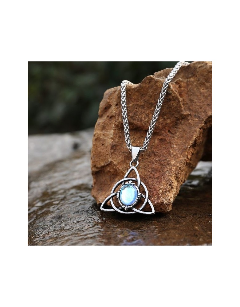 Collier Nœud Celtique Triquetra en Acier Inoxydable