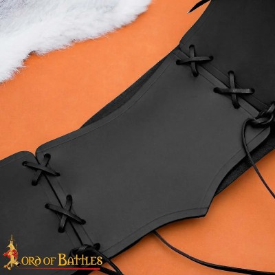 Ceinture Médiévale Large en Cuir – Boucles en Laiton Antique