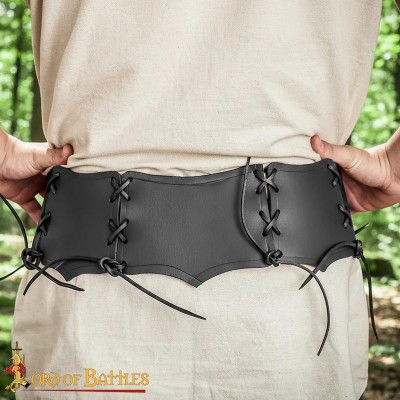 Ceinture Médiévale Large en Cuir – Boucles en Laiton Antique