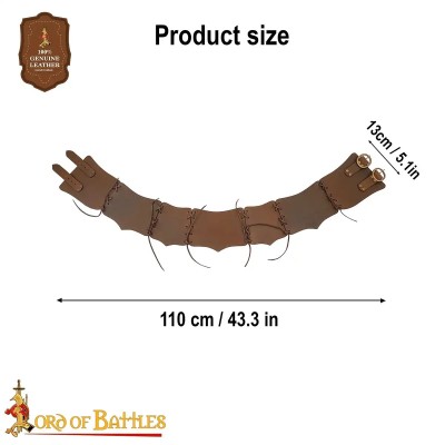 Ceinture Médiévale Large en Cuir – Boucles en Laiton Antique