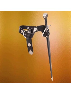 Ceinture d'épée médiévale en cuir noir - la forge des chevaliers®