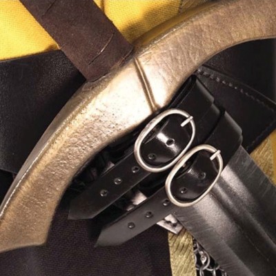 Ceinture d'épée médiévale en cuir noir - la forge des chevaliers®
