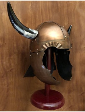 Casque viking avec cornes - la forge des chevaliers®