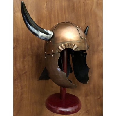 Casque viking avec cornes - la forge des chevaliers®