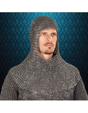 Coiffe en cotte de mailles Aluminium vieilli - la forge des chevaliers