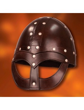 Casque viking Vendel en cuir - la forge des chevaliers®