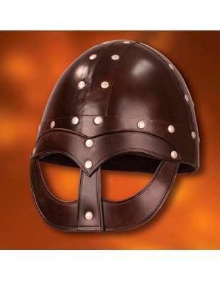 Casque viking Vendel en cuir - la forge des chevaliers®