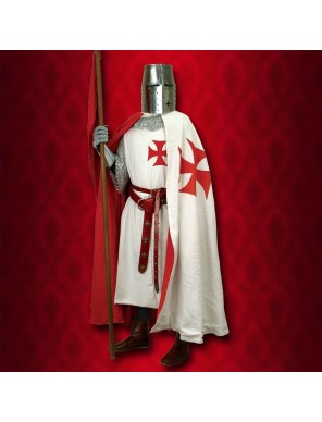 Cape de Chevalier Templier - Doublure Rouge - la forge des chevaliers®