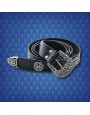 Ceinture Médiévale Noble en Cuir Noir - la forge des chevaliers®