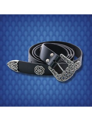 Ceinture Médiévale Noble en Cuir Noir - la forge des chevaliers®