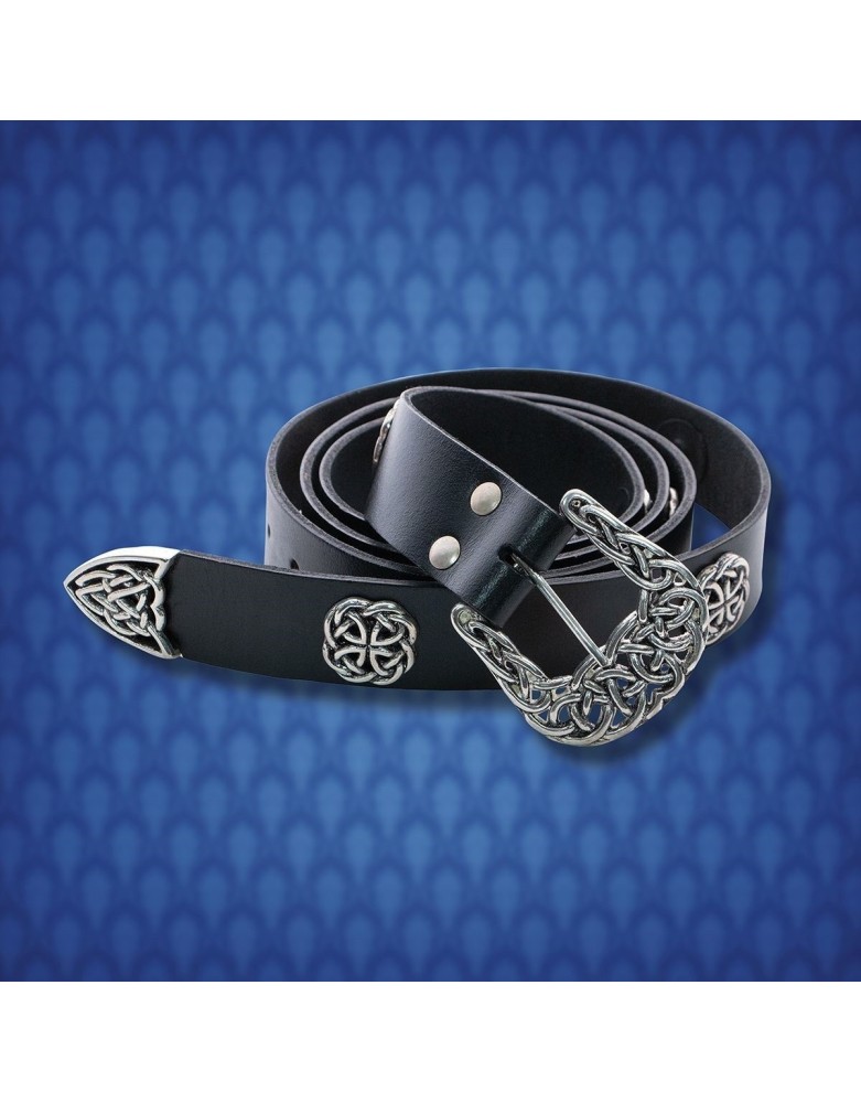 Ceinture Médiévale Noble en Cuir Noir - la forge des chevaliers®