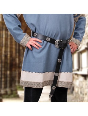 Ceinture Médiévale Noble en Cuir Noir - la forge des chevaliers®