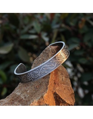 Bracelet Viking Brassard du Patrimoine couleur Argent Antique la forge des chevaliers®