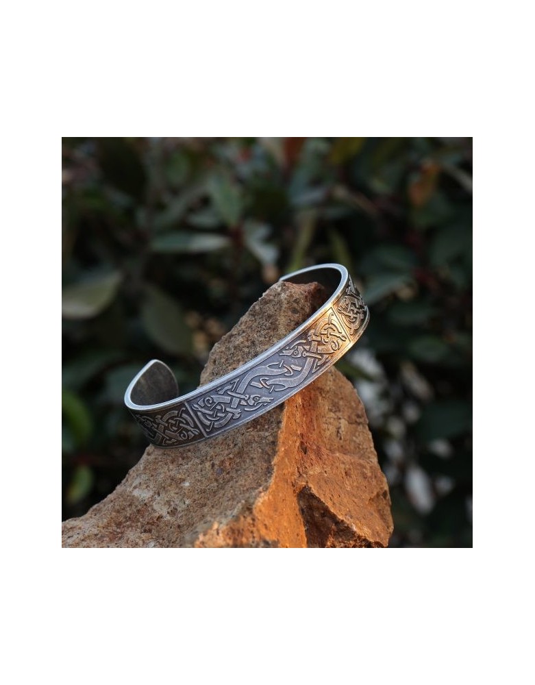 Bracelet Viking Brassard du Patrimoine couleur Argent Antique la forge des chevaliers®