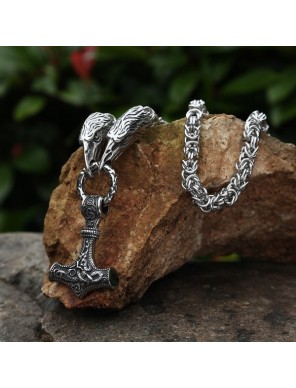 Collier avec pendentif Mjolnir - la forge des chevaliers®