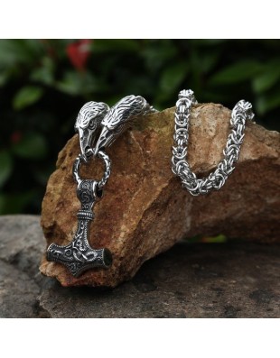 Collier avec pendentif Mjolnir - la forge des chevaliers®