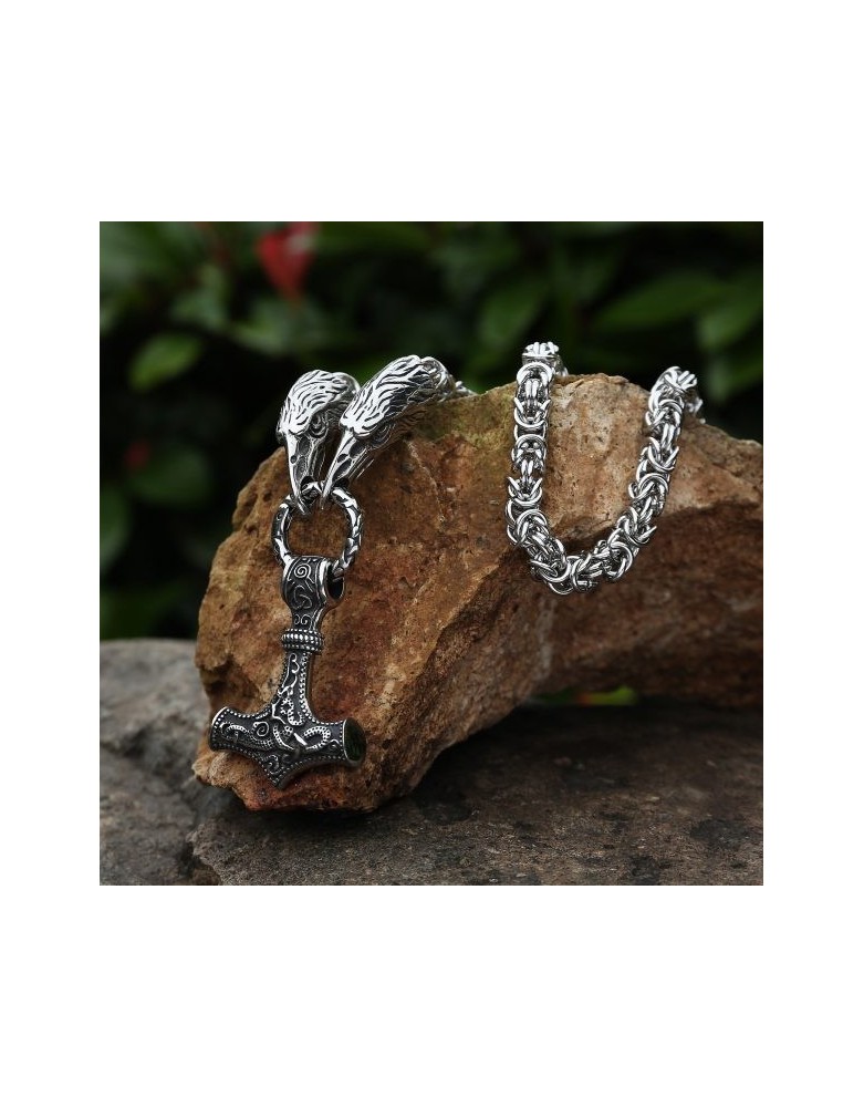 Collier avec pendentif Mjolnir - la forge des chevaliers®