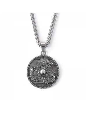 Collier Bouclier Loup Viking - la forge des chevaliers®