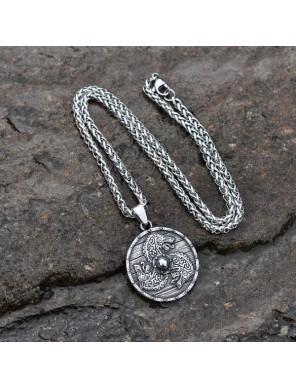 Collier Bouclier Loup Viking - la forge des chevaliers®