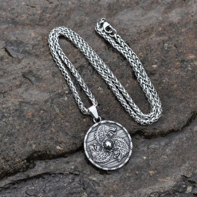 Collier Bouclier Loup Viking - la forge des chevaliers®