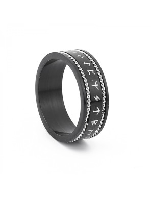 Bague runes noire antique - LA FORGE DES CHEVALIERS®