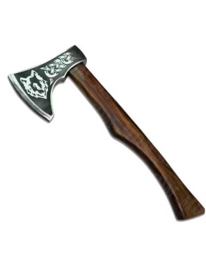 Hache Viking en acier damassé - la forge des chevaliers®