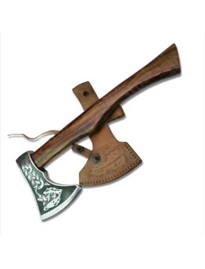 Hache Viking en acier damassé - la forge des chevaliers®
