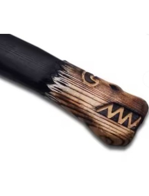 Hache Viking manche en bois décoré - la forge des chevaliers®