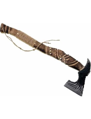 Magnifique Hache Viking manche bois décoré - la forge des chevaliers®
