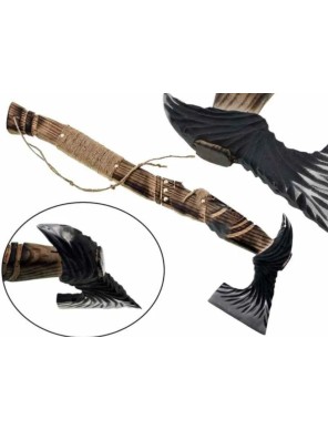 Magnifique Hache Viking manche bois décoré - la forge des chevaliers®