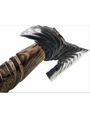 Magnifique Hache Viking manche bois décoré - la forge des chevaliers®