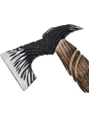 Magnifique Hache Viking manche bois décoré - la forge des chevaliers®